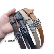 LK539 Women's Waist Belt 2 Cm. Monogram Silver Head Simple And Elegant Design Match Every Look