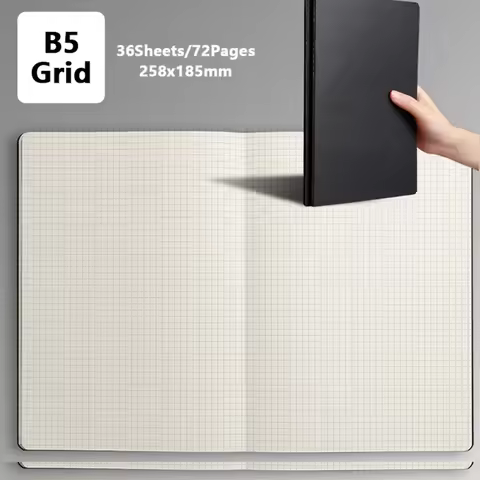High Quality A4/A5/B5 Notebook Kraft Cover Grid/Lined/Blank Notepad Sketchbook School/Office