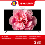 Sharp 4K HDR Android TV (55" Inch) 20W Sound System with Dolby Atmos Chromecast Built-in 4TC55EK2X