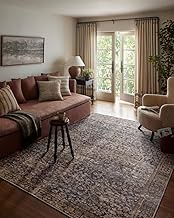Loloi Amber Lewis Georgie Collection GER-05 Denim/Spice 2'-6" x 7'-6", .19" Pile Height, Runner Rug