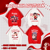[FREE CHILD NAME] Boys and girls August t-shirts with INDONESIAN INDEPENDENCE theme 2025 ages 1 2 3 