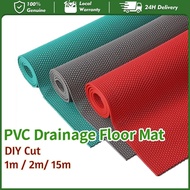 PVC Drainage Floor Mat Soft Anti Slip Rubber Mat Bathroom Kitchen Floor Mat Toilet Floor Mat DIY CUT