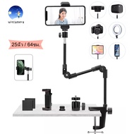 25นิ้วเว็บแคมขาตั้งอุปกรณ์ติดกล้องกับที่วางโทรศัพท์แบบยืดหยุ่น Gooseneck ที่หนีบโทรศัพท์มือถือ & โปร