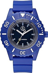Citizen Q&amp;Q RP30-003 Men's Wristwatch, Analog, Smile Solar, Divers, Waterproof, Urethane Strap, Blue, blue, Watch Solar, 20 ATM Water Resistant, Diver