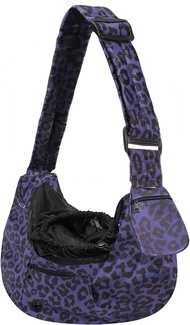 MOSISO Dog Cat Sling Carrier Dog Carrier Leopard Grain Tote Bag Hands Free Adjustable Padded Strap B