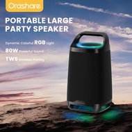 Orashare BS21 PartyBox Portable Party Speaker With RGB 80W Powerful Sound Big Size Bluetooth Speaker