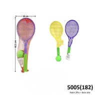 Children's badminton toy plastic racket 2pcs 2 colors no. 5005 racket set shuttlecock badminton