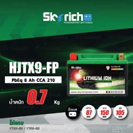 SKYRICH แบตเตอรี่ LITHIUM รุ่น HJTX9-FP ใช้สำหรับ Z250 Ninja250 Z300 Ninja300 Ninja400 Z800 Duke 200