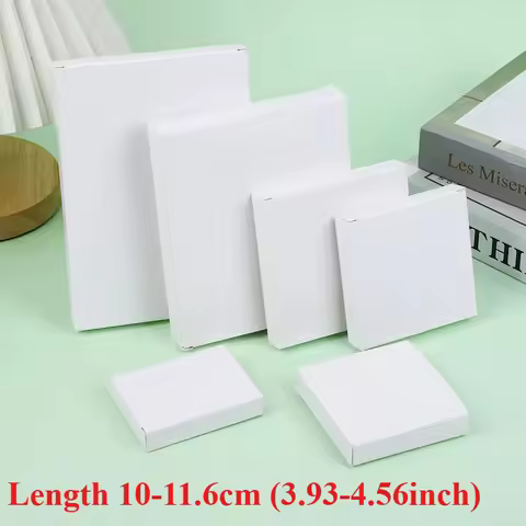 50pcs/lot Small White Cardpaper Boxes Wholesale Neutral Flat White Cardboard Flat Folding White Pack