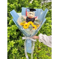 Hanoi 1-3 o'clock|/ Graduation bear bouquet, graduation congratulations, ABee gift wax flowers