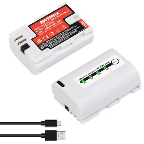 Batmax LP-E6N LP-E6 Battery with Type-C Charge Port for Canon EOS 5D Mark II III 5DS 5DS R 60D 70D 8