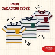 KIDS STRIPE T-SHIRT PDK POCKET 3TONE 2x5x2 Boys' striped T-shirt 4 - 12 T | Children's striped shirt