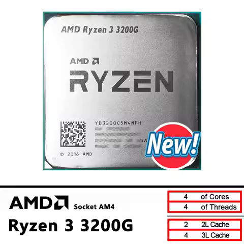 AMD Ryzen 3 3200G New R3 3200G 3.6 GHz GAMING Zen+ 0.012 Quad-Core Quad-Thread 65W CPU L3=4M YD3200C
