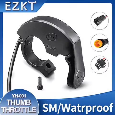 Electric Bicycle Quick Thumb Throttle 3 Pin Plug Finger YH001Throttle 12V-72V Right/Left Hand SM Wat