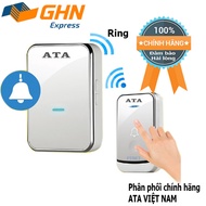 Chuông cửa không dây cao cấp ATA AT-913 kín nước xuyên vật cản 30-40m chuông 40-70dB (Màu trắng)