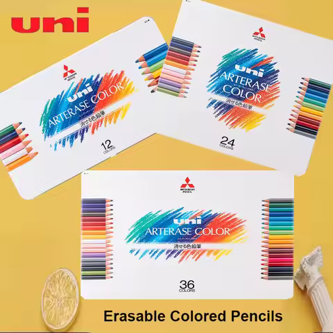 Uni Erasable Colored Pencils Kit Japanese Mitsubishi UAC 12/24/36pcs ARTERASE COLOR Drawing Pencil S