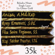 Velvet Satin Glitter Graduation Sash Bride Award Award Birthday Custom Khataman