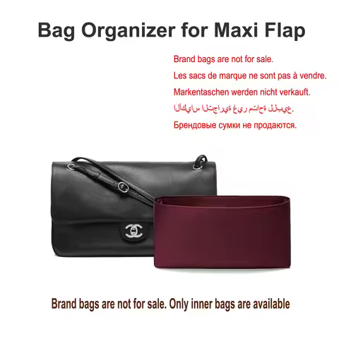 Bag Organizer Custom Designed for Chanel Maxi Flap Bag Acetate Satin Storage Cosmetic Bag Liner Bag 