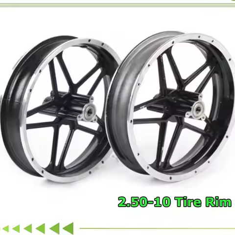 49cc-50cc Mini Pit Bike Front & Rear Wheels Set, 2.50-10 Tire Rim Hub