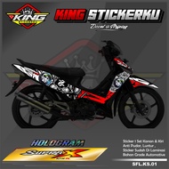 Supra X 125 Variation Striping List Sticker - Supra X 125 Motorcycle Striping Sticker Racing Design.