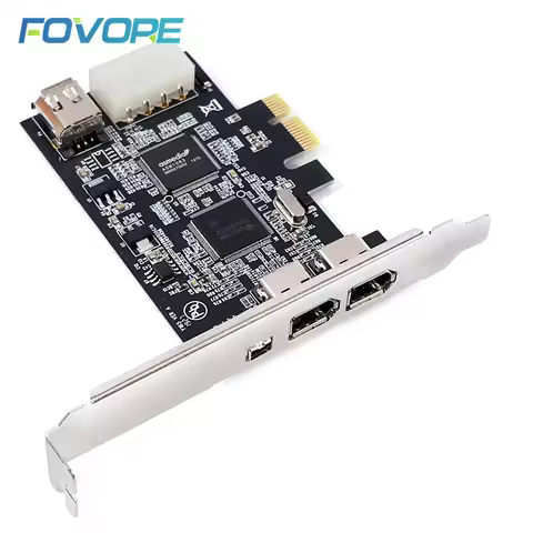 1 Set PCI-e 1X IEEE 1394A 4 Port(3+1) Firewire Card Adapter 1394 A PCIe With 6 Pin To 4 Pin IEEE 139