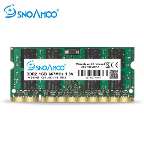 SNOAMOO Laptop RAMs DDR2 1GB 2GB 667MHz PC2-5300S 800MHz PC2-6400S 200 Pin CL5 CL6 1.8V 2Rx8 SO-DIMM