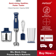 Airbot HB100 4 In 1 Electric Hand Blender Grinder Stick Mixer Baby Food Processor Chopper Pengisar Pegang Tangan