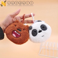 CORDELL Bear Plush Doll Card Bag, Panda Bear Plush Plush Bear Coin Purse, Key Bag Soft Headphone Bag Portable We Bare Bears Plush Wallet Kid Girl Boy