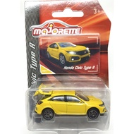 Majorette Honda Civic Type R-Yellow Colour /Wheels D5S /scale 1/58 (3 inches) Package with Card