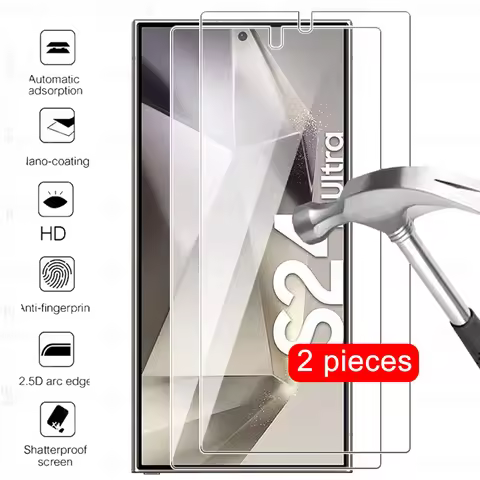 2 Pcs Screen Protector Tempered Glass For Samsung Galaxy S24 Ultra Protective Glass S25 S26 UItra S2