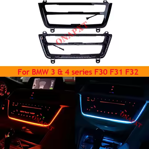 For BMW 3 Series 4 Series F30 F35 2 Color Center Console AC Panel Ambient Light Radio Trim LED Dashb
