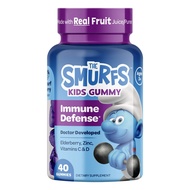 The Smurfs Immune Support Supplement Vitamins Elderberry Zinc Vitamin C & D 40 Gummies