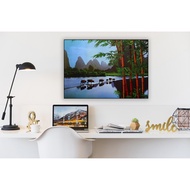 Floating Frame In The Shape Of A Bamboo Tree Mountain River 24*35 Inches (60*89cm) Modern Style Wall