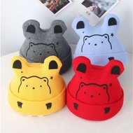 Newborn Baby Bear Design 0-12M Knit Cap Thick Soft Hat Bear Topi Baby Topi Budak