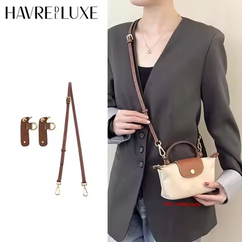 Leather Replacement Crossbody Bag Strap For Longchamp Mini Bag Shoulder Strap Without Punching Modif
