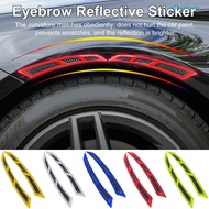 [Jiahe Sports]1 Pair Car Fender Protector Heat Resistant Anti-collision Carbon Fiber Warning Universal Car Wheel Eyebrow Fender Reflective Sticker Strip Vehicle Supplies