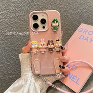 3D Crying Baby Girl Lanyard Leather Phone Case For  iPhone 17ProMax 16Plus 15 14 13 12 11 Shockproof