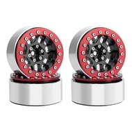 4PCS CNC Aluminium 1.3" Beadlock Wheel Rim Wheel Hub for TRX4M Axial SCX24 FMS FCX24 1/18 1/24 RC Cr