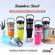 890ML 304 Stainless Steel Insulated Vacuum Tumbler Water Bottle with Straw Handle Vacuum Tumbler