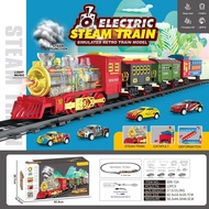 Cross-Border Christmas Classic Train with Smoke Small Train Track Electric Light Music Smoke Track S