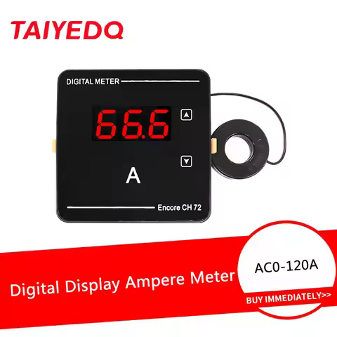 Square AC0-120A Digital Display Ampere Meter 72*72mm Ammeter CH72 Amperimeter
