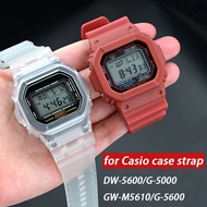 Matte Resin Case Strap for Casio G-SHOCK DW-5600 DW-5000 GW-M5610 G-5600 Replacement TPU Rubber Beze