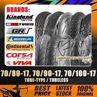 TAYAR 70/80-17,70/90-17,70/100-17 KINGLAND,MCR,CONTINENTAL,CORSA,MICHELIN,VIVA,FKR,GRT TUBELESS/TUBE