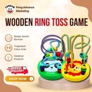 READY STOCK Toy Wooden Ring Toss Game Hook Board games montessori Memorry Chess toy games kids for c