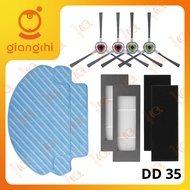 Phụ kiện Robot hút bụi Ecovacs Deebot DD35 DD36 DD37 DJ35 DJ36 khăn chổi giữa chổi cạnh lọc bụi hepa