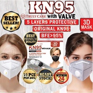 KN95 🤲🏼KN95 MASK 5 LAYERS PROTECTION WITH VALVE KN95 FACE MASK BREATHABLE FILTER READY STOCK