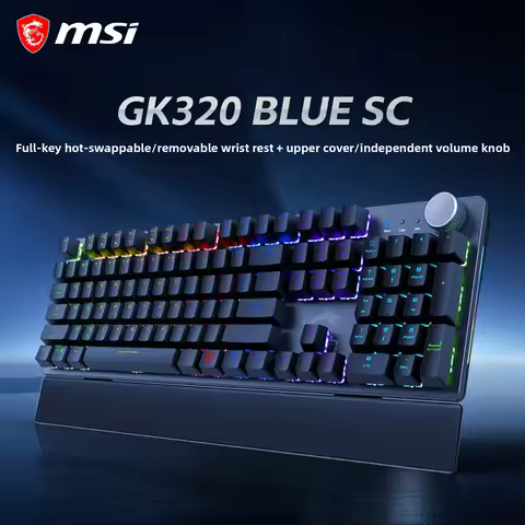 MSI GK320 Gaming Mechanical Keyboard, Detachable Magnetic Cover, RGB Backlit Ergonomic Keyboard