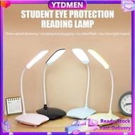 YTDMEN Foldable Portable LED Desk Lamp Three-Speed Dimming Children Eye Study Reading Table Lamp USB Powered 6000K Touch Night Light