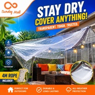 Canvas Waterproof Transparent Tarpaulin Sheet - Heavy Duty Canvas for Camping Canopy, Rain Shelter