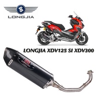 Motorcycle Exhaust For LONGJIA XDV 250 Si XDV 300 i System Carbon Fiber Exhaust Pipe Muffler Exhaust